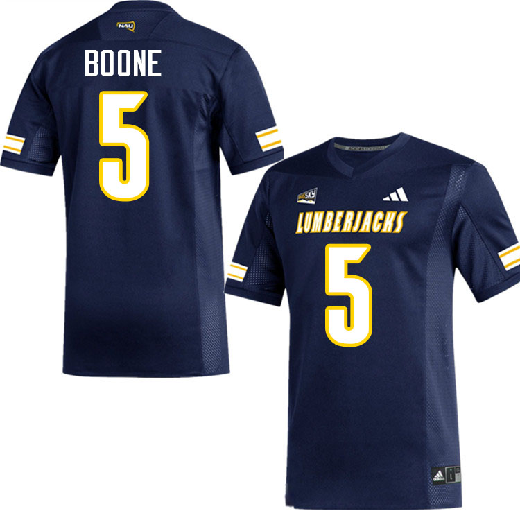 Northern Arizona Lumberjacks #5 Lathan Boone College Football Jerseys,Uniforms Stitched-Navy